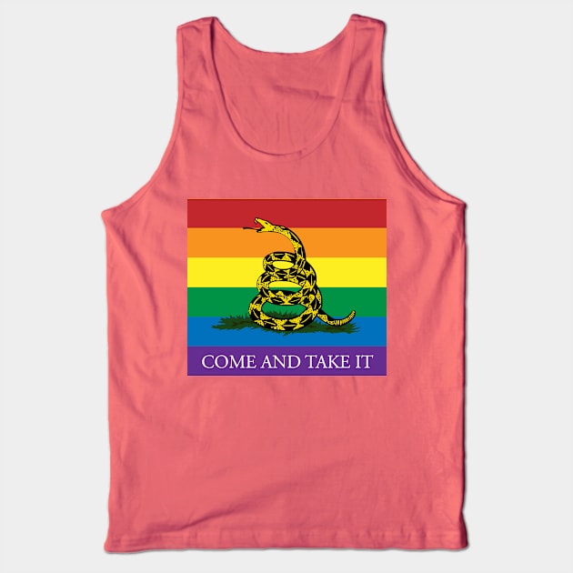 Rainbow Gadsden Come and Take It Tank Top by Operation Blazing Sword